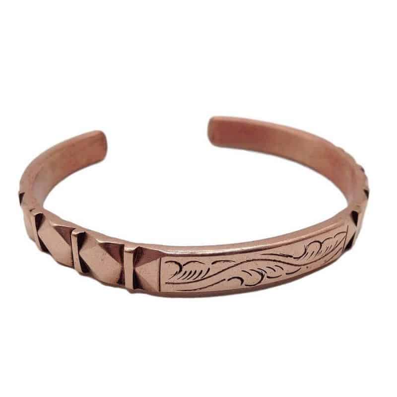 Hand Carved Pure Copper Bracelet. healinglama buddhist shop