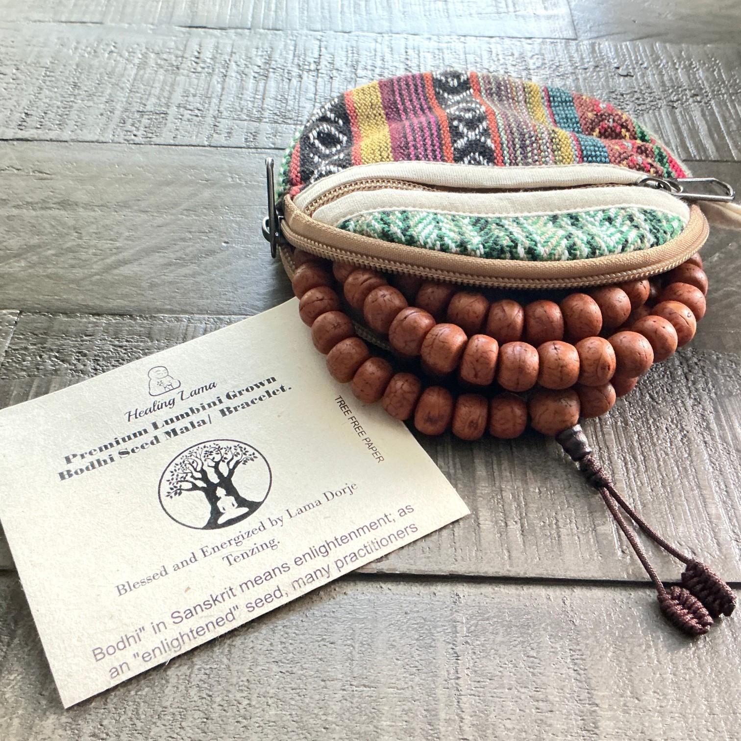 Hand-strung in Kathmandu near Boudhanath Stupa, this authentic 108 Bodhi Seed mala supports meditation with grounding, larger beads and traditional craftsmanship since 1999.